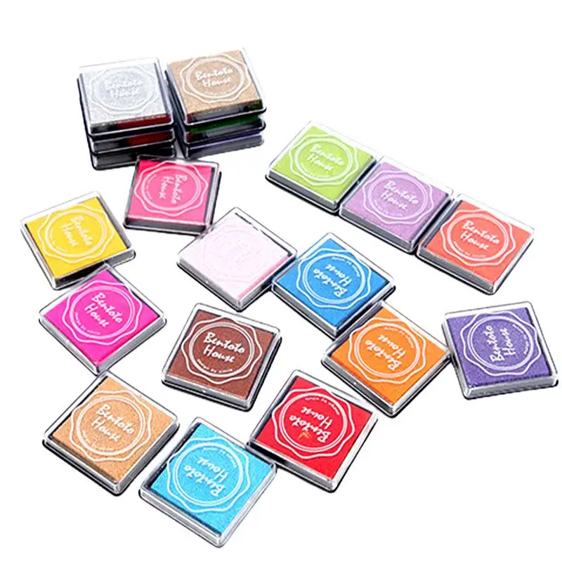 Odcisk atramentowy na palce dla dzieci 20 kolorów farbki do malowania palcami odcisk atramentowy wodoodporne kolorowe odcisk atramentowy na bazie wody s 1.57x1.57 cali wodoodporne