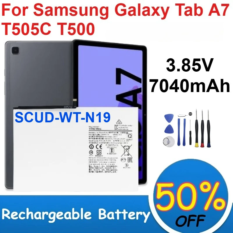 

SCUD-WT-N19 Replace Battery 3.85V 7040mAh Capacity for Samsung Galaxy Tab A7 T505C T500 Tablet Computer Batteries