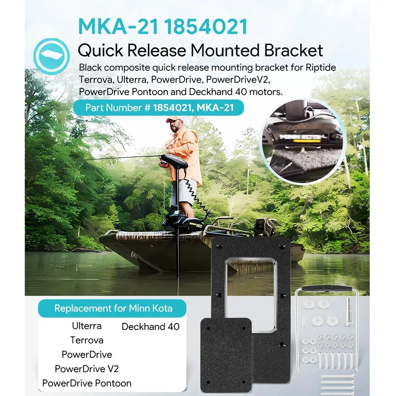 Minn Kota 1854021 MKA-21 Composite Quick Release Bracket for Ulterra, Terrova, PowerDrive V2 Pontoon, Deckhand 40 Trolling Motor