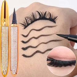 Self Adhesive Eyelashes Eyeliner Pencil 2 in 1 Waterproof Quick Drying Lasting No Glue Non Magnetic Lash Sticking Eye Liner Pen