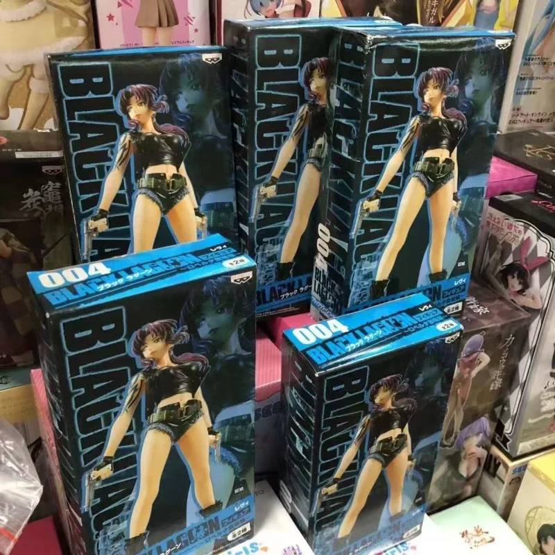 Bandai Original BLACK LAGOON Anime Figure Revy（Rebecca）Two-Hand Action Model Collectibles Desktop Ornaments