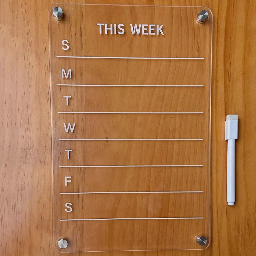 Weekly Planner for Fridge Magnetic Acrylic Refrigerator Calendar 12x8 Acrylic Magnetic Planning Board Weekly for Refrigerator