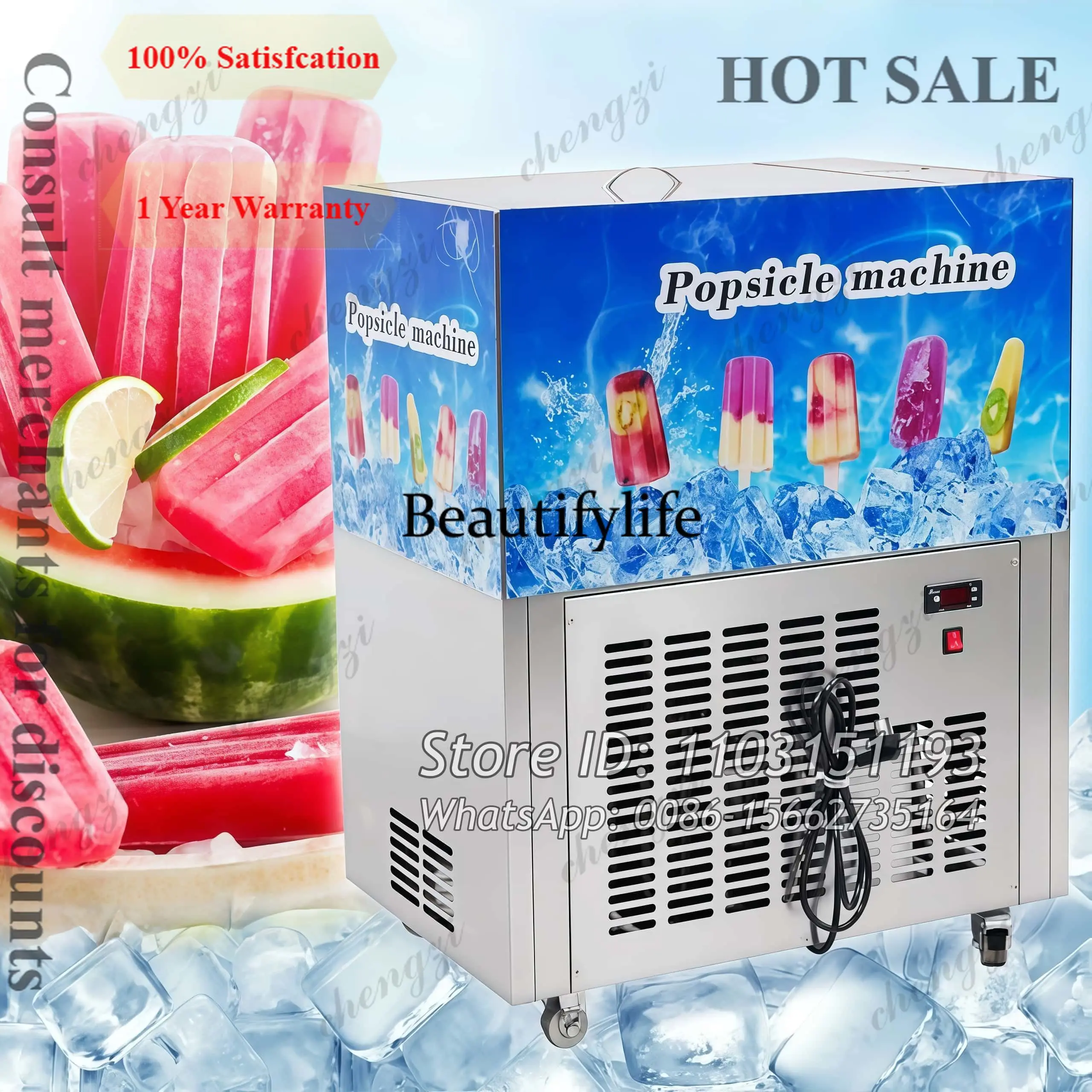 

A81 Different Shapes 6000pcs/Day 2 Molds Popsicle Maker Machine Ice Stick Ice Lolly Popsicle Fast Making Machine Stainless Steel