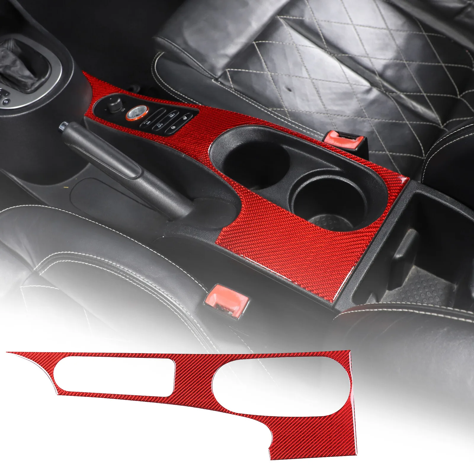 

Carbon Fiber Center Console Water Cup Holder Frame Panel Sticker For Seat León Mk2 P1 2008-2012 Decorative Trim Accessories