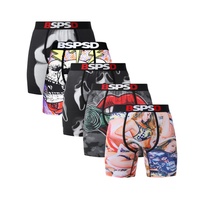 5Pcs Sexy Men Underwear Boxers Breathable Mens Boxershorts Men's Panties Underpants Plus Size Print Man Boxers Briefs Trunks