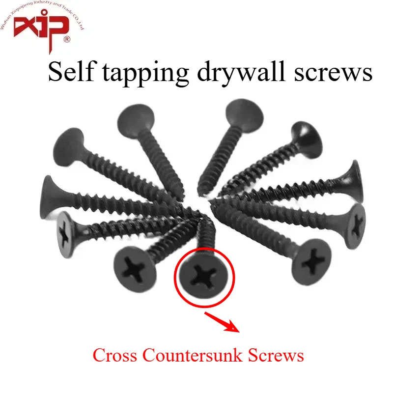 Screw Nails Cross Countersunk M3.5 Round Head Black Zinc Galvanized Carbon Steel Self Tapping Wood Drywall Screws Fasteners