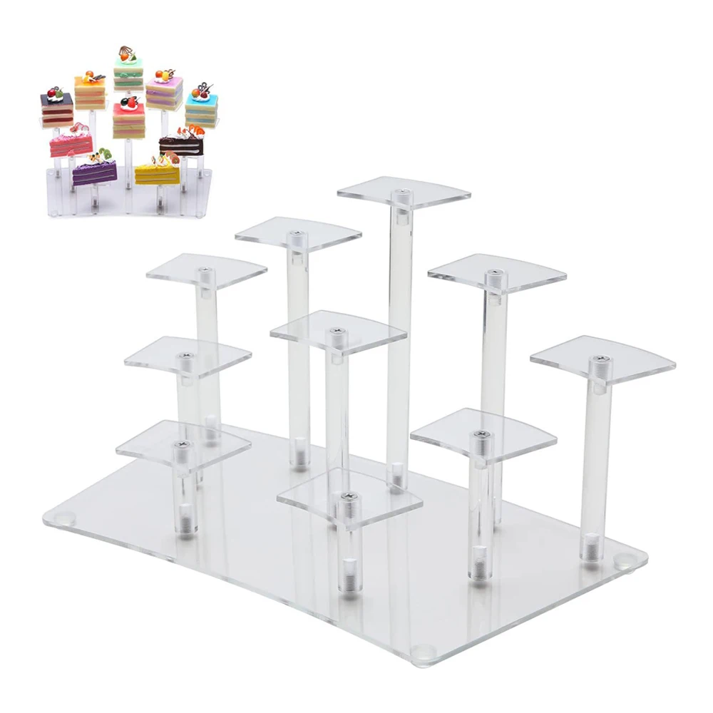 Acrylic Dessert Display Stand Jewelry Cake Perfume Storage Rack Birthday Party Cupcake Display Rack Toy Figure Organizer Decor