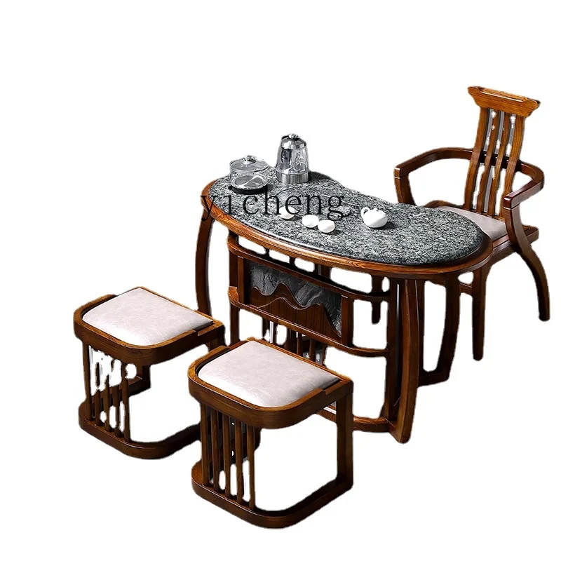 

ZC New Chinese Style Tea Table Household Small Tea Table Solid Wood Tea Table Tea Set Integrated Tea Making Table Tea Table