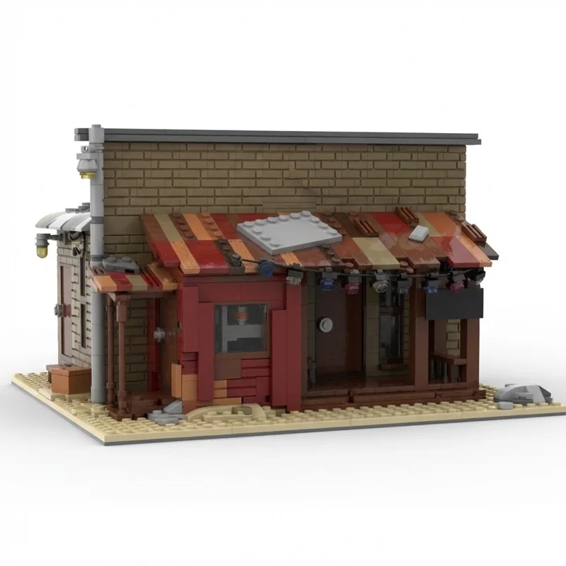 Falowt MOC Weathered Street Corner Bar Shanty Town Shack Block Model
