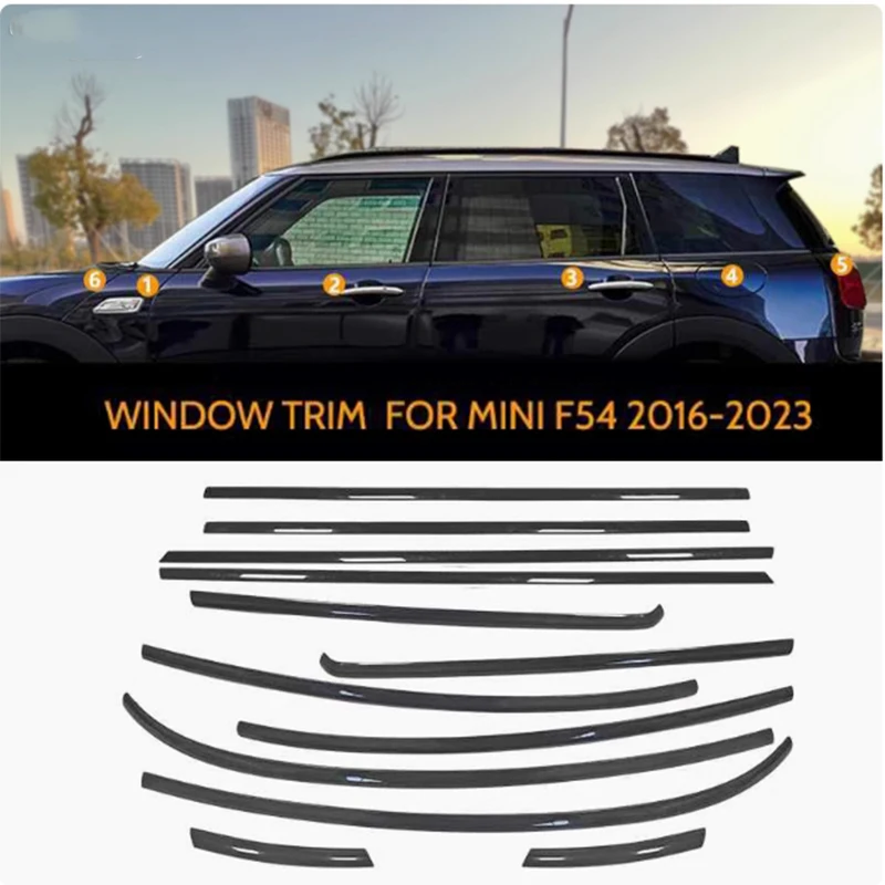 VOOR mini F56 F55 R56 R58 F60 R60 R55 COUNTRYMAN CLUBMAN roestvrij staal zwart Exterieur Venster Molding Strip Sill side Cover Trim