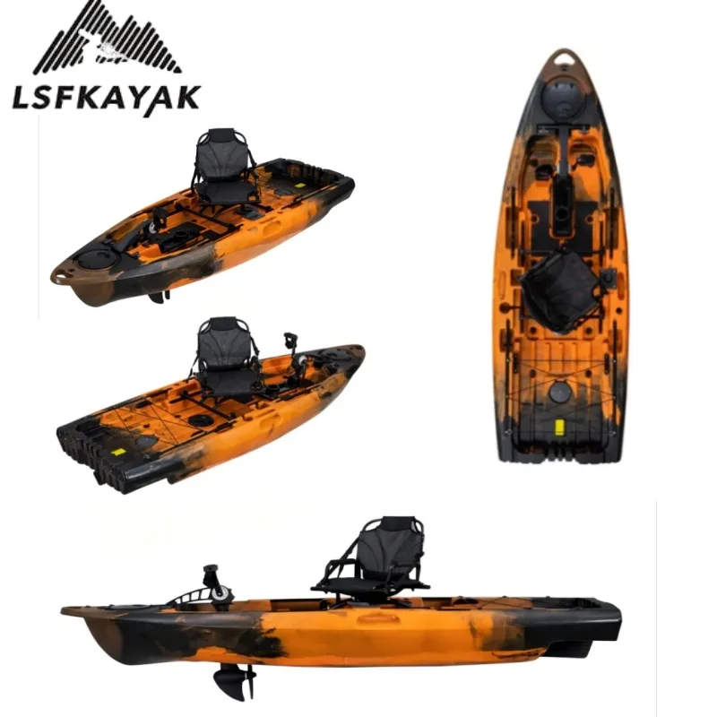 2025 نموذج المصنع الجديد 2.9 متر HDPE بدن المواد دواسة الصيد قوارب الكاياك لشخص واحد يستخدم في بحيرة نهر البحر #5