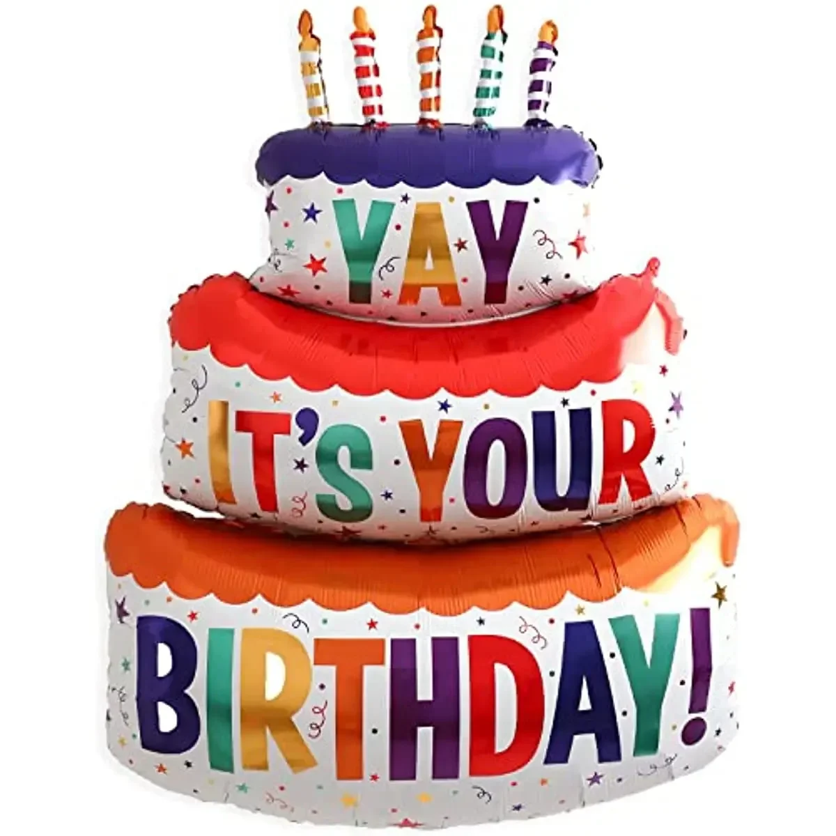 1PC 102x63cm Colorful Cake Foil Balloons Printed IT\'S YOUR BIRTHDAY Three-Layer Mylar Helium  Birthday Party Supplies