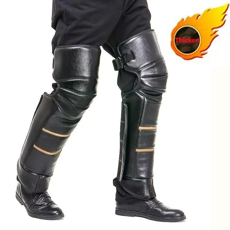 

Motorcycle Warm Kneepad Legs Motorbike Riding Windproof Winter PU Leather Waterproof Scooter Protective Protective Knee Pads