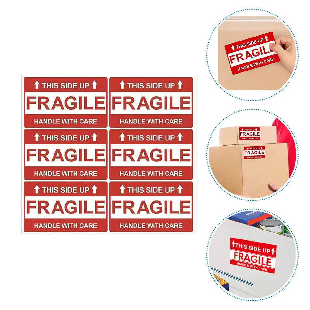 

8 Sheets Fragile Adhesive Labels Self-Adhesive Shipping Warning Stickers for Boxes Packaging Fragile Caution