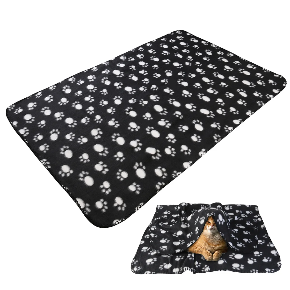 

Sided Fleece Blanket 100*70Cm Black Pet Bed Mat Dog Cat Pet Bed Mat Cushion Car Seat Protector Washable