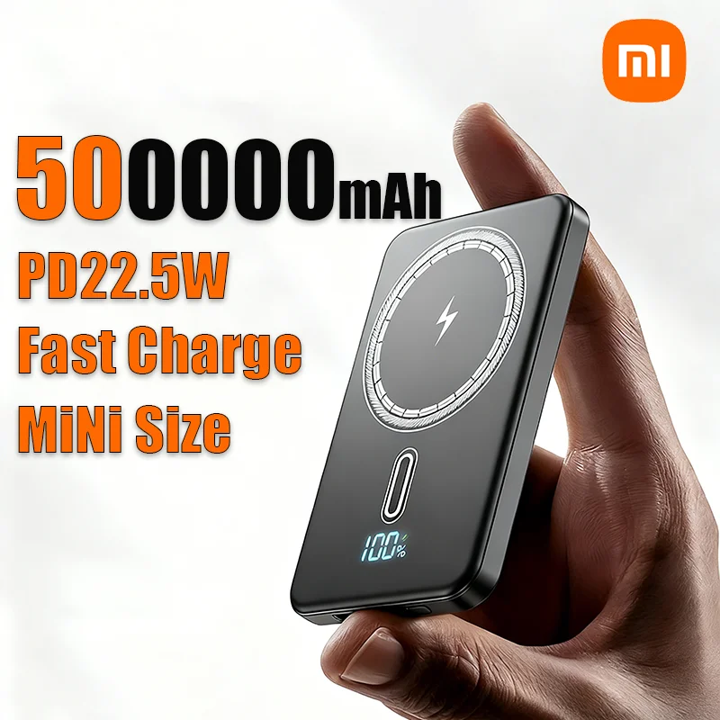 Xiaomi 500000mAhPD22.5W شحن سريع محمول مغناطيسي لاسلكي قوة البنك بطارية خارجية ل Magsafe آيفون سامسونج