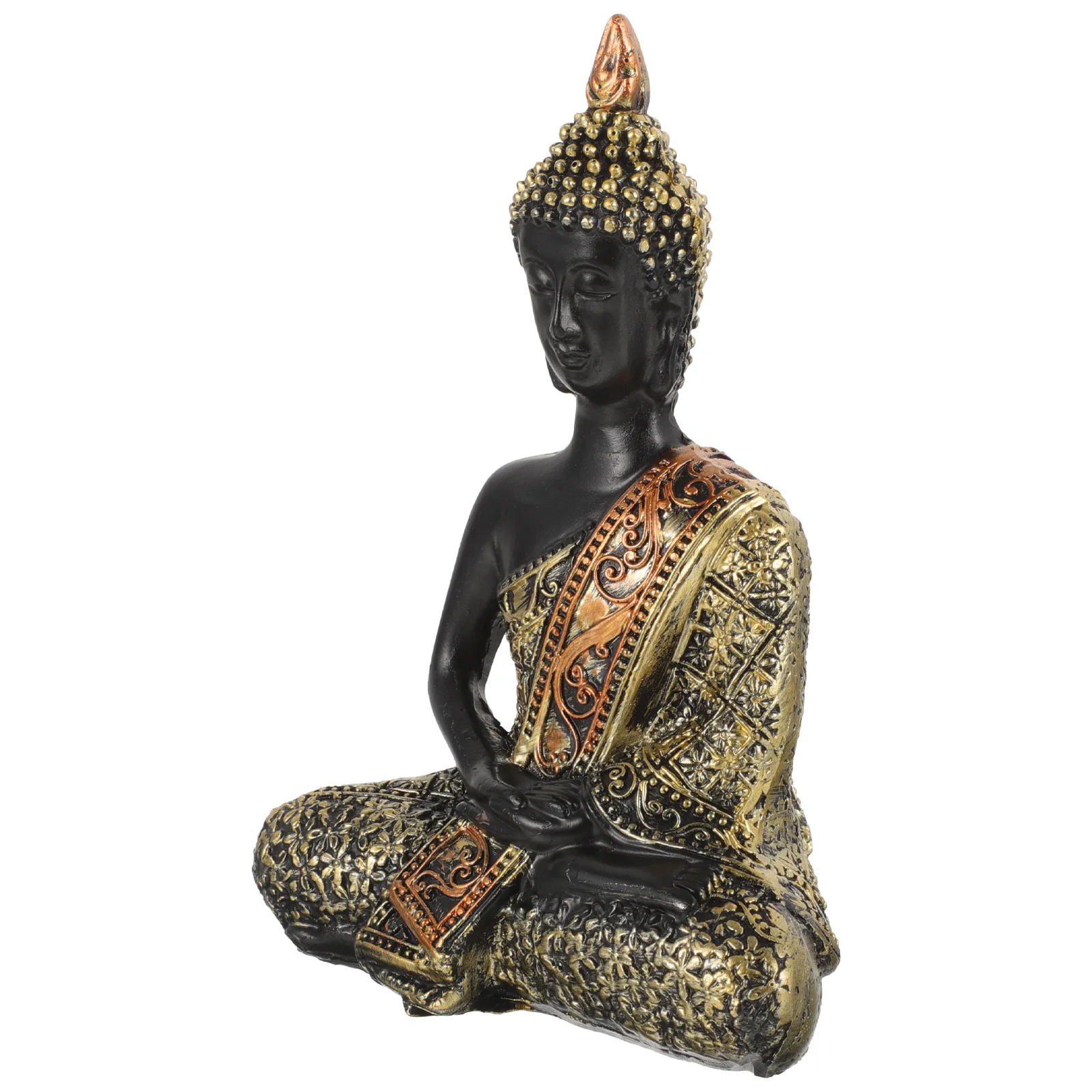 

Sitting Buddha Ornament Resin Figurine Exquisite Decor Craft Vintage Ornaments Crafts Indoor Desktop Sculpture