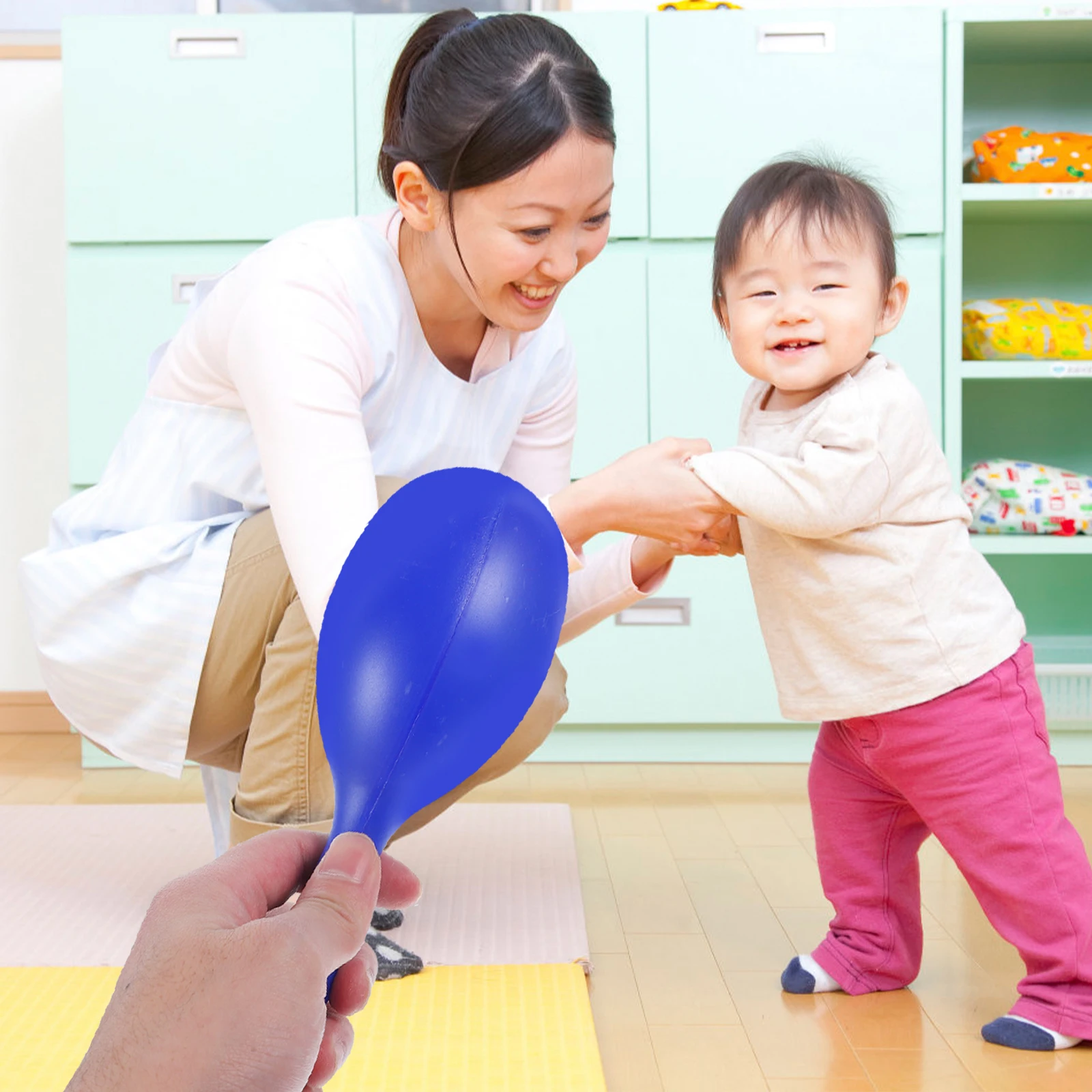

6 Pcs Children's Musical Instrument Sand Ball Instruments Maracas Blue Plastic Kid Parent-child