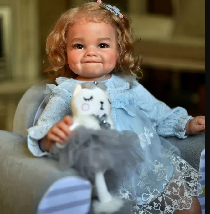 ตุ๊กตาเด็กวัยเตาะแตะ DLS ขนาด 28 นิ้ว รุ่นเรบอร์น ทาสีเสร็จสมบูรณ์แบบ ราญา ขนาดเท่าคนจริง สัมผัสนุ่มเหมือนจริง พร้อมชุดต่างๆ