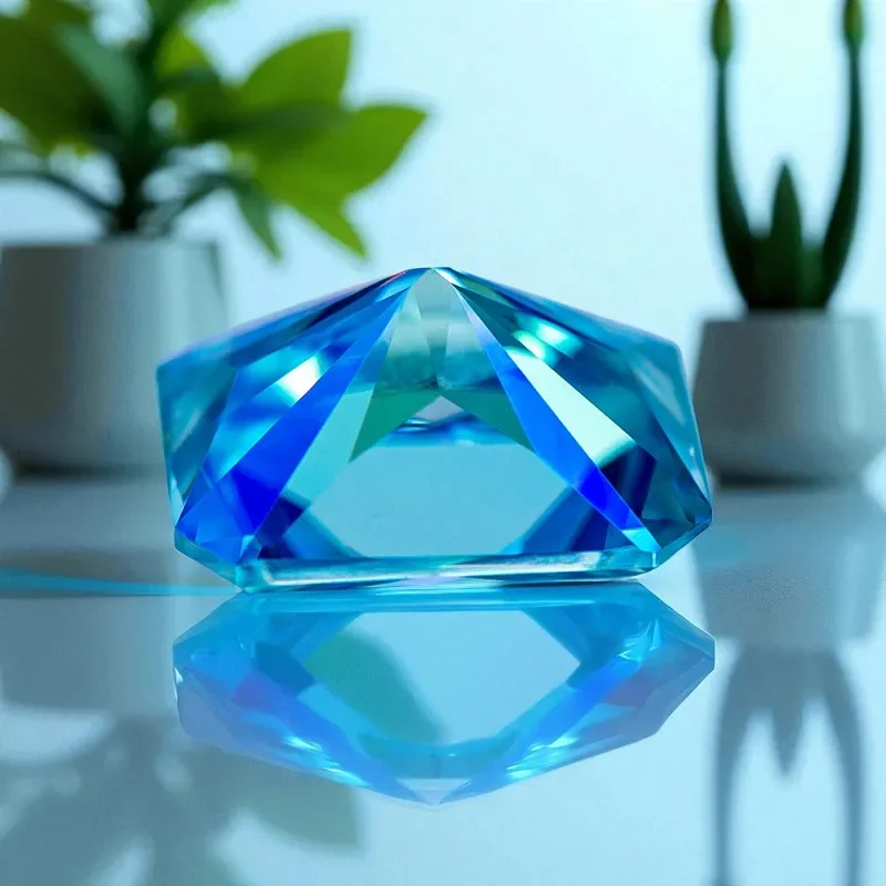 

NEW Moissanite Stone Radiant Cut Aquamarine Color VVS1 Clarity Gemstone Beads With GRA Certificate For Jewelry Making