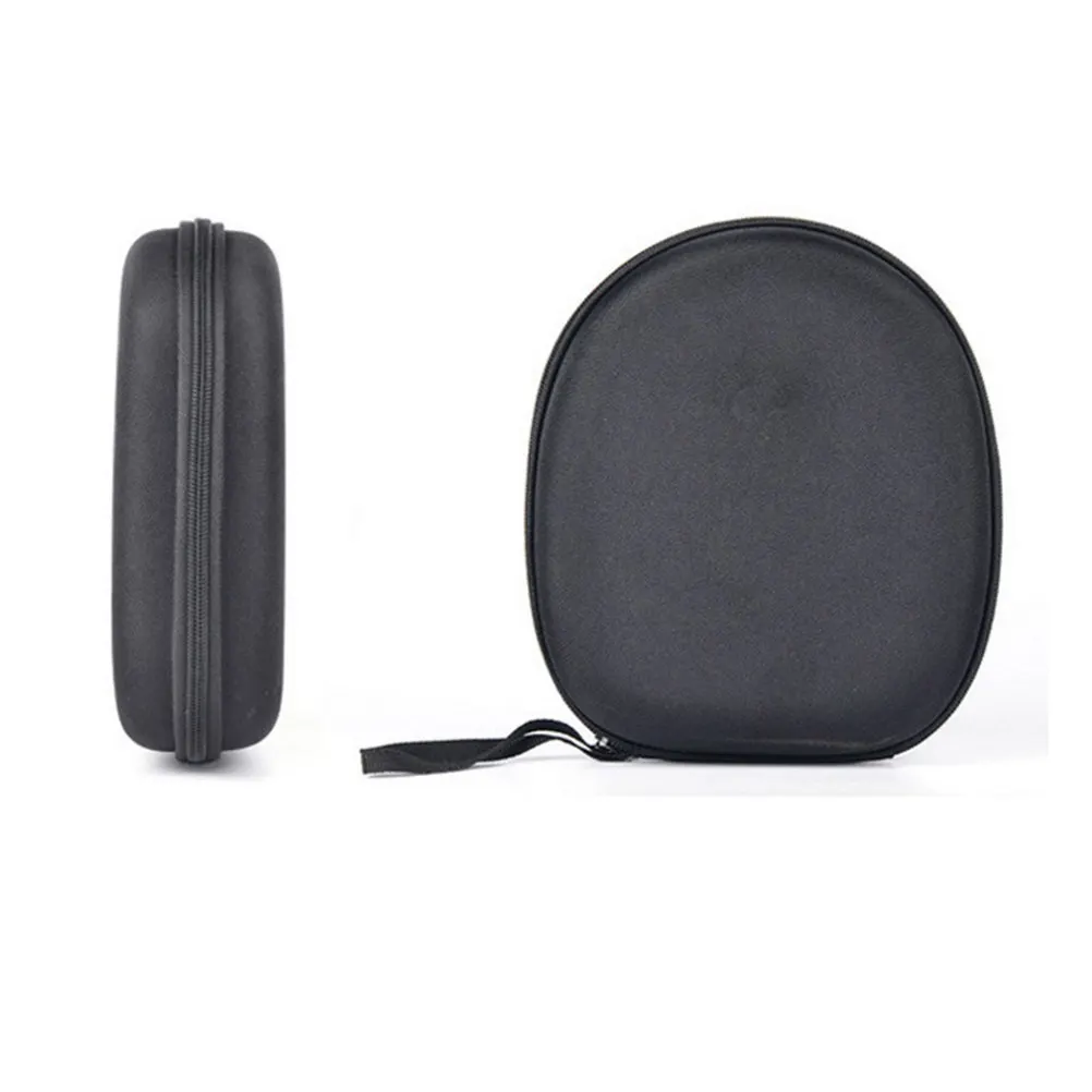 Black Eva Earphone Storage Case Impact Resistant Portable Earphone Protector Compatible for AirPods Detachable Lanyard Carry