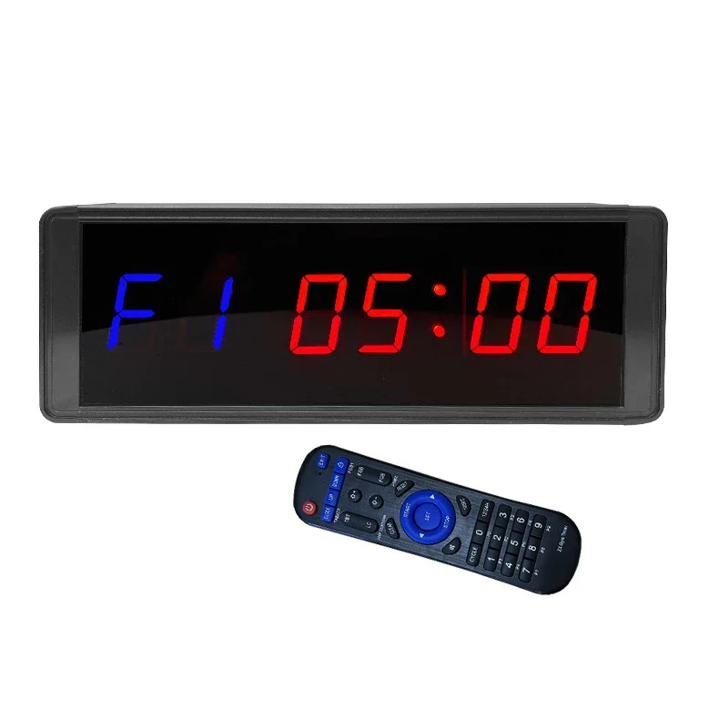910HOT Remote Control LED Digital Clock Special Electronic Wall Clock for Competition 1.8 Inch 6-digit LED Fitness Timer