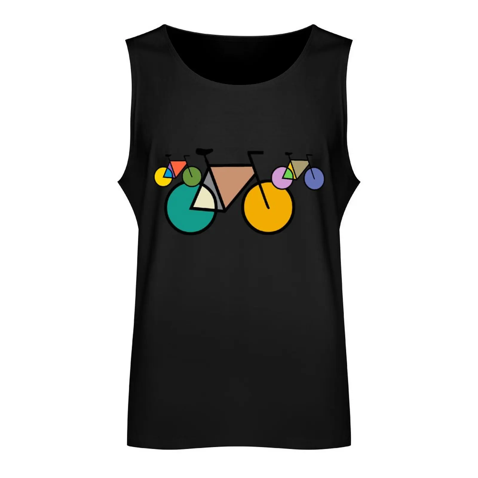 Geometric Mondrian Bicycles Tank Top sleeveless t-shirts for men men gym clothing T-shirt sports t-shirt for men