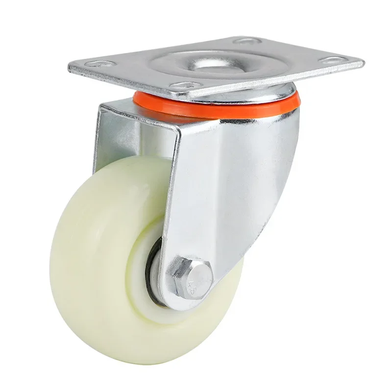 White nylon wheel universal wheel with brake rotary caster 3/4/5 inch plastic industrial trolley wheel