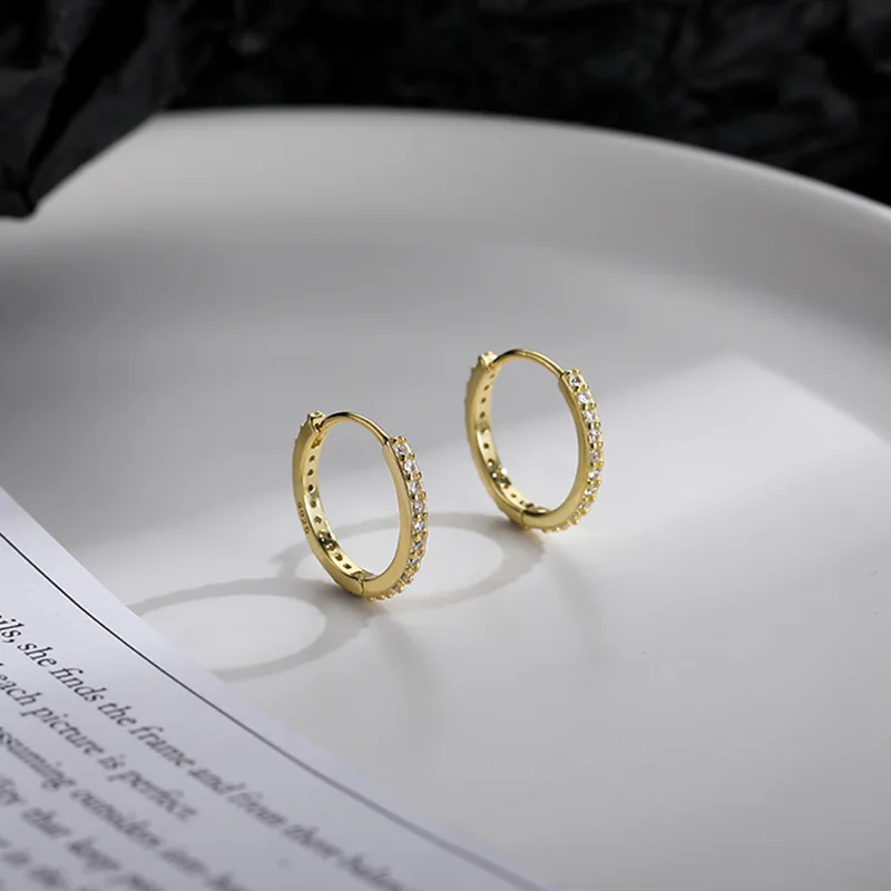 100% reale 925 Sterling Silver minimalista bohémien rotondo fibbia dell\'orecchio per le donne Punk Unisex Rock Hoop orecchino accessori dei monili