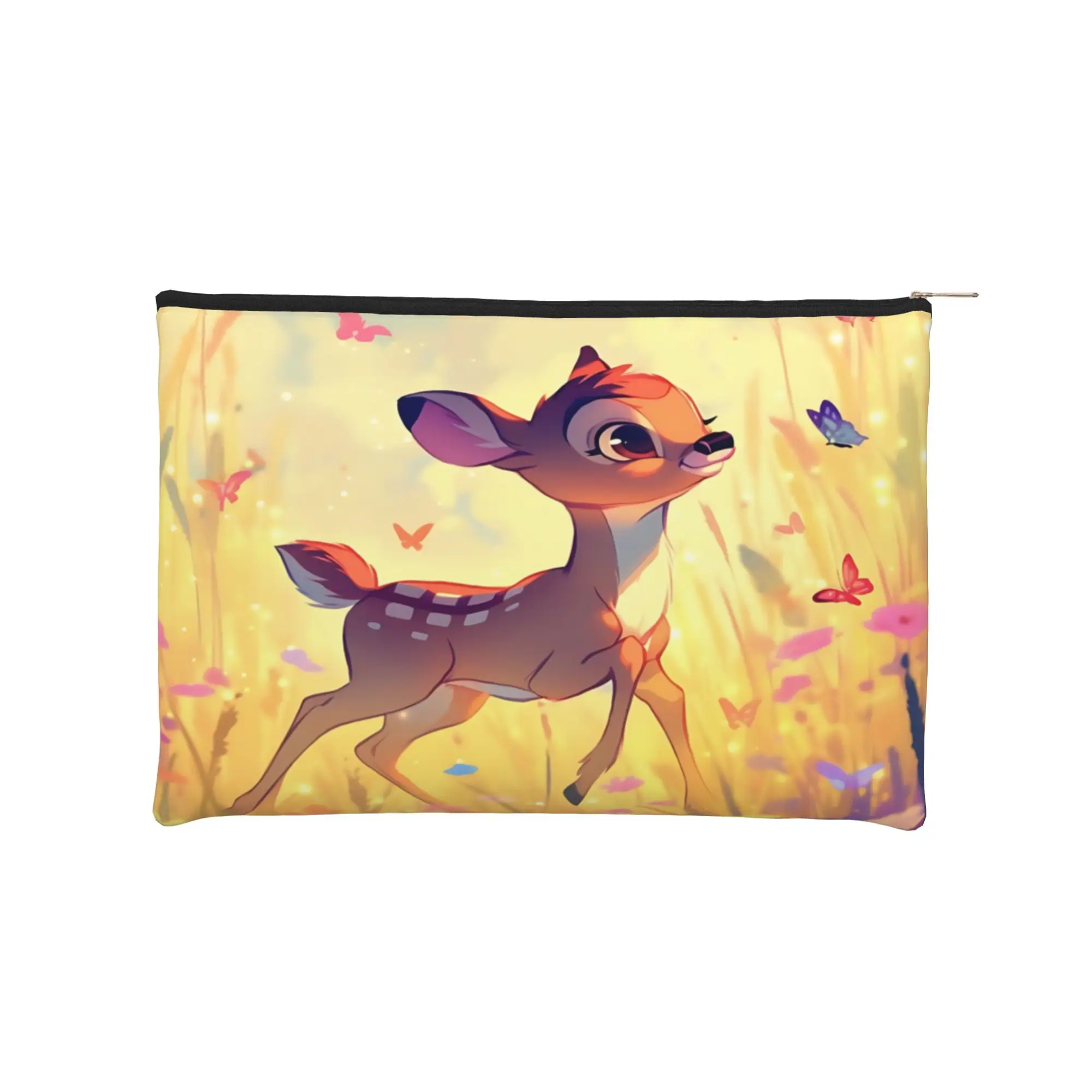 

1 шт. стильная изысканная косметичка с мультяшным дизайном, косметичка для макияжа, сумка для туалетных принадлежностей Bambi с застежкой-молнией, органайзер для туалетных принадлежностей