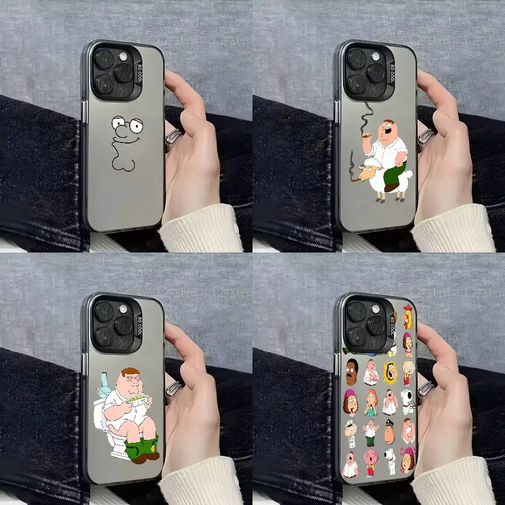 

Phone Case For iPhone 17,16,15,14,13,12,Pro,Max,Plus,E,SE4,Air,Mini F-Family Funny Guy Black IMD Box