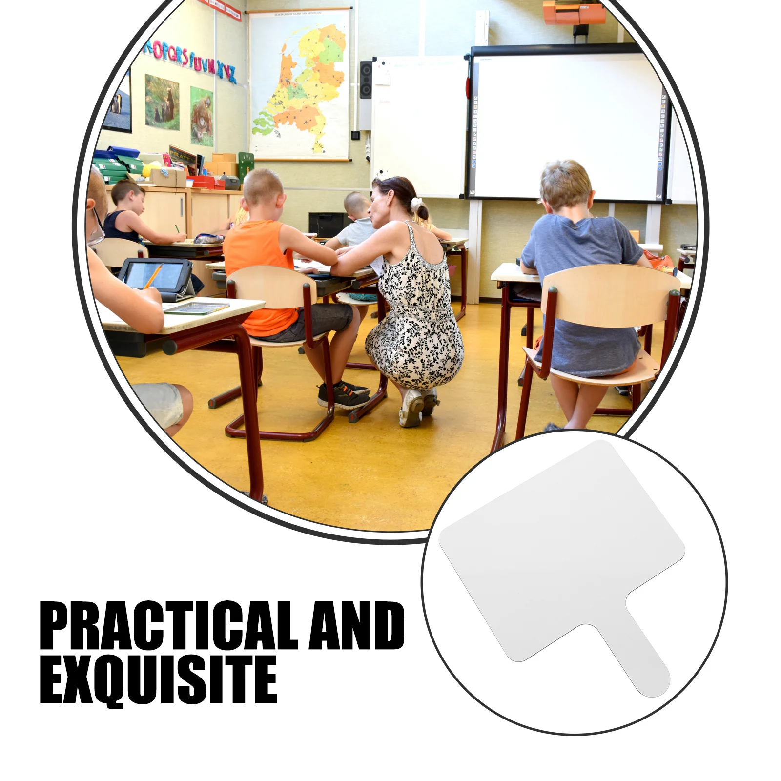 2 قطعة مزدوجة الجوانب الجافة محو مجداف مجلس يده السبورة للفصول الدراسية التدريس استجابة الطالب أداة ردود الفعل الفوري #5