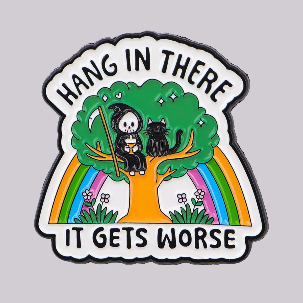 Alfileres góticos de gato y esqueleto esmaltados, broches de arcoíris y calaveras, insignia, alfileres de solapa, decoración de ropa, joyería humorística, regalo para amigos