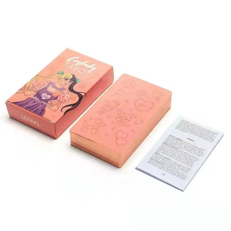 

High-Definition 12*7cm English Crybaby Tarot cards pink edge with Book Oracle Cards Factory Made High-Quality Playing Games