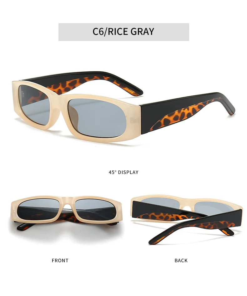 Schwarze Sonnenbrille im Hiphop-Stil mit schmalem Rahmen für Herren im Retro-Stil, mühelose orangefarbene Sonnenbrille UV400 – Detail 11