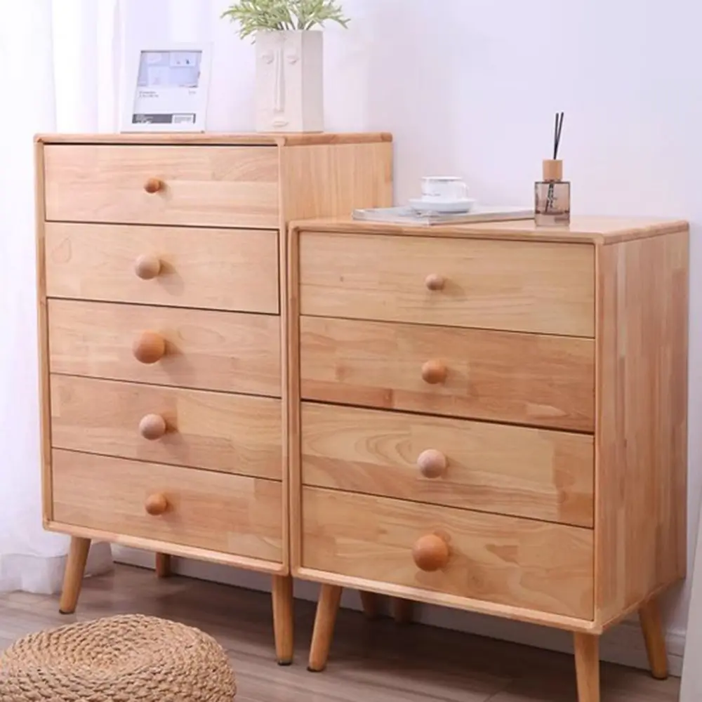 DIY Nordic Cupboard Wardrobe Pulls Round Beech Wooden Door Handles Simple Wood Hook Hanger Home Decoration