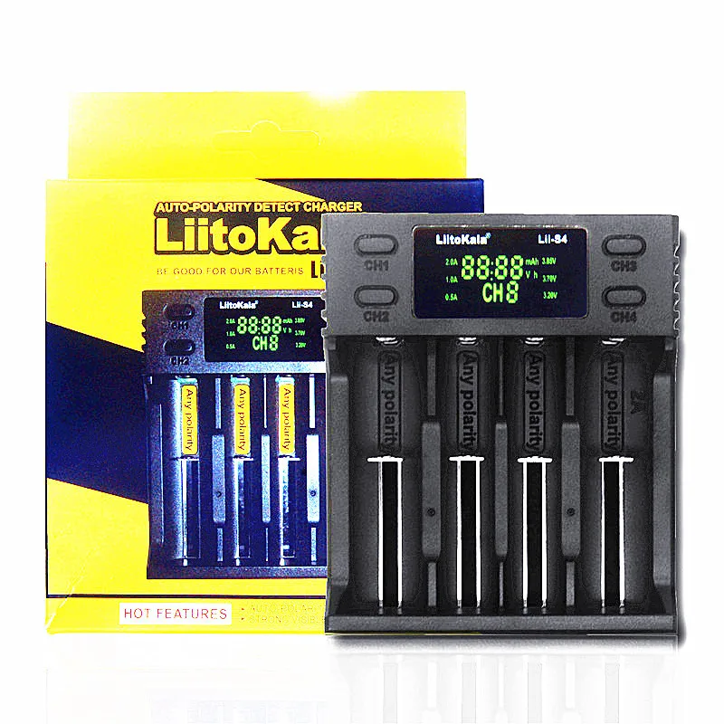 Ładowarka LiitoKala Lii-S4 U1 18650 26650 16340 14500 LiFePO4 1,2 V Ni-MH Ni-Cd