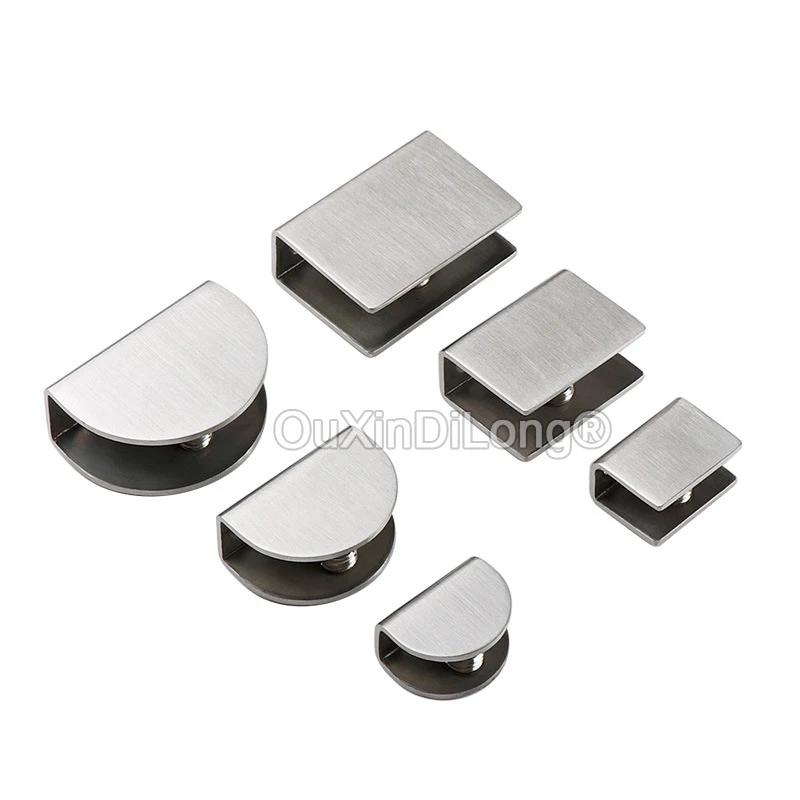 

Durable 10PCS Stainless Steel Glass Clamps Wooden Board Glass Clips Floating Glass Shelf Support Brackets for 6-12mm