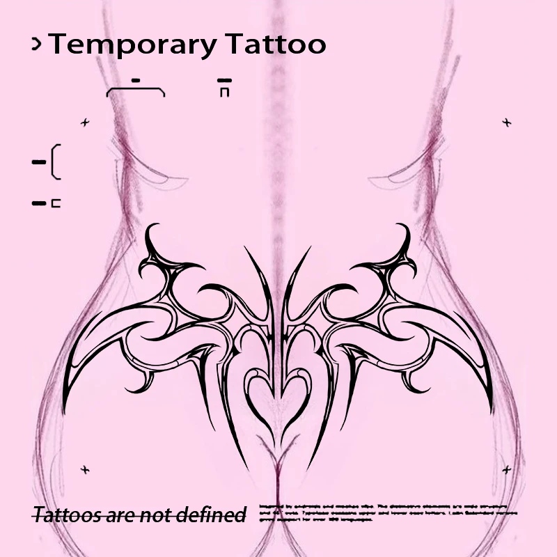 Dark Thorn Love Succubus Herbal Juice Tattoo Stickers Fake Tatto Sexy Hot Girl Hip Waterproof Temporary Tattoos Cheap Hotwife