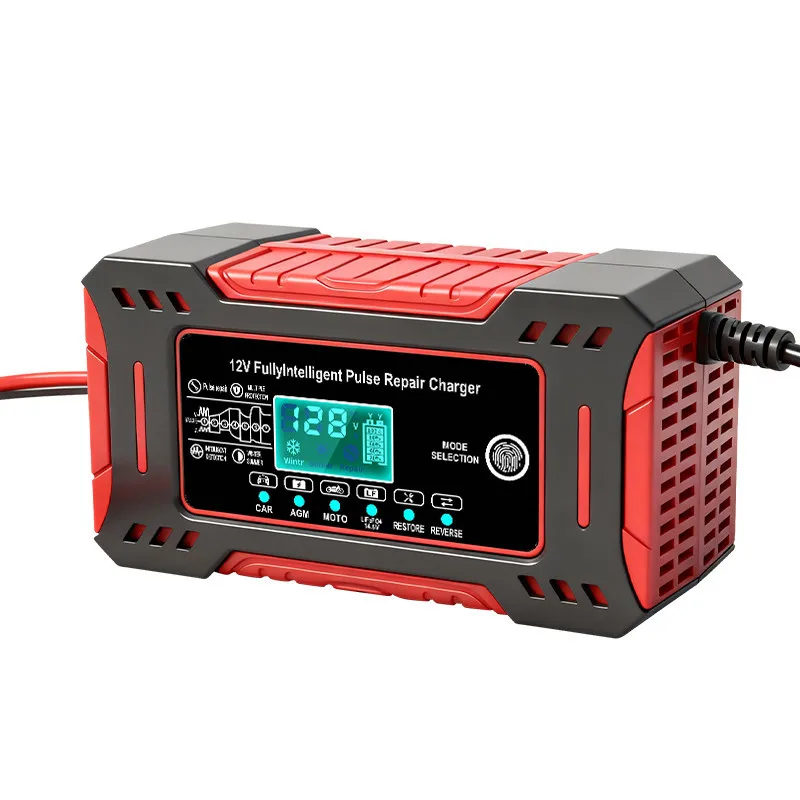12V 6A Car Battery Charger 14.6V 6A Digital Display Electric Motorcycles Charger For LiFePO4 Lead Acid AGM Smart Battery Repair