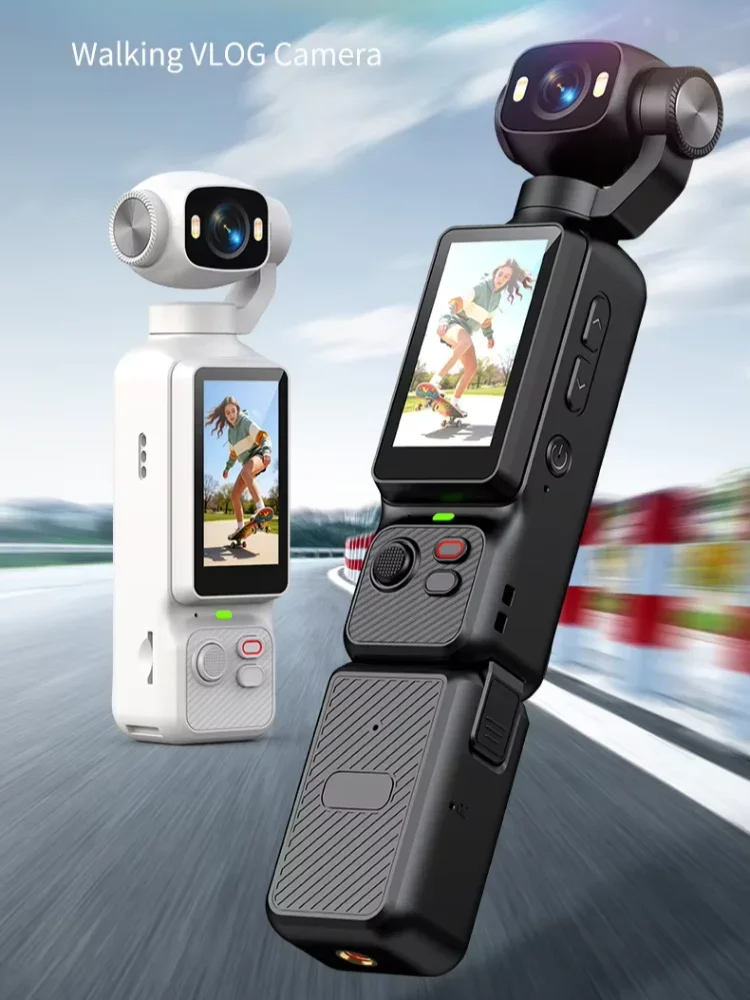 Kamera sportowa Lenovo 4K z gimbalem ręcznym HD 180 °   Obrotowa kamera do vlogów z funkcją stabilizacji obrazu i światłem wypełniającym, idealna do sportów outdoorowych. — zdjęcie produktu 7