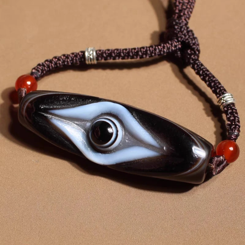 

Замечательный Тибетский подвесной талисман для глаз, амулет, агат, халцедон, подвесной, благословенный энергический буддизм