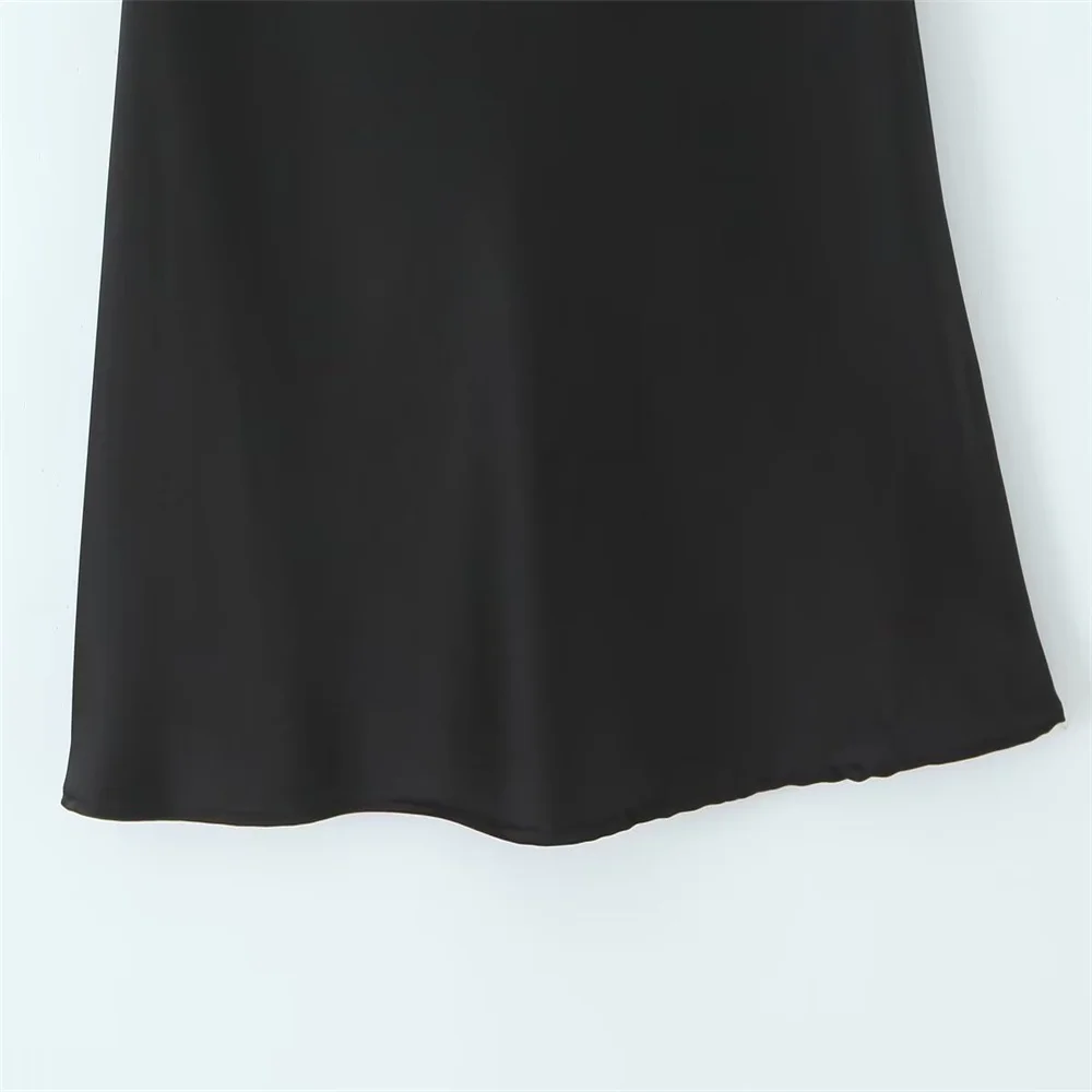 فستان نسائي قصير جديد على الطراز الأوروبي والأمريكي بلون حريري معلق برقبة معلقة #6