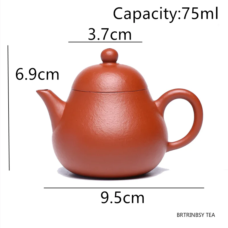 75ml Tradition Yixing Purple Clay Teapot Handmade Raw Ore Zhu Mud Tea Pot Small Capacity Kettle Chinese Household Zisha Tea Set