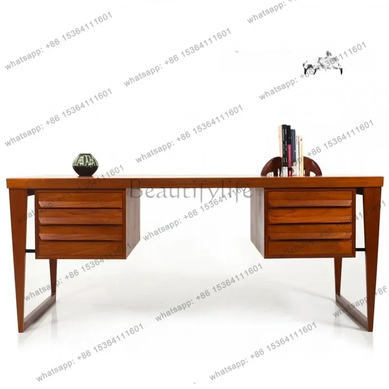 

Стол для письма из массива дерева в средневековом стиле, ретро-дизайн, скандинавский минимализм, из розового дерева