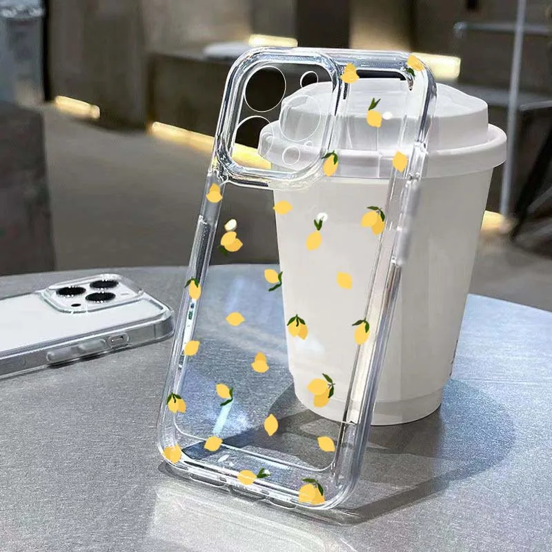 

Case For Xiaomi 13 12 11 Lite 5G 15 14 Yellow Lemon Shockproof Clear Soft Cover For Xiaomi 14T Pro 13T 12T Silicone Phone Fundas