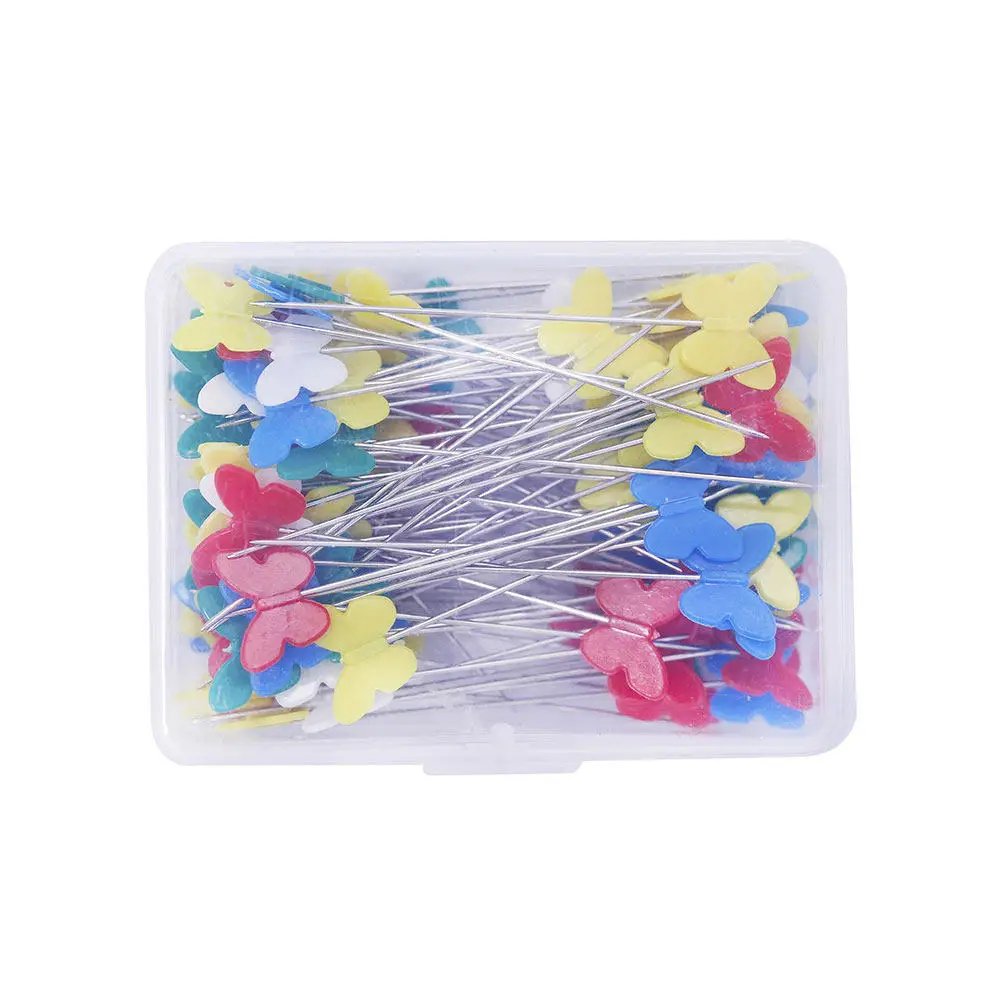 100 alfileres de costura en forma de flor, con cabeza de flor de ciruelo, de plástico, para manualidades, para tejer gorros, hacer bolsas, costura y papelería de oficina.