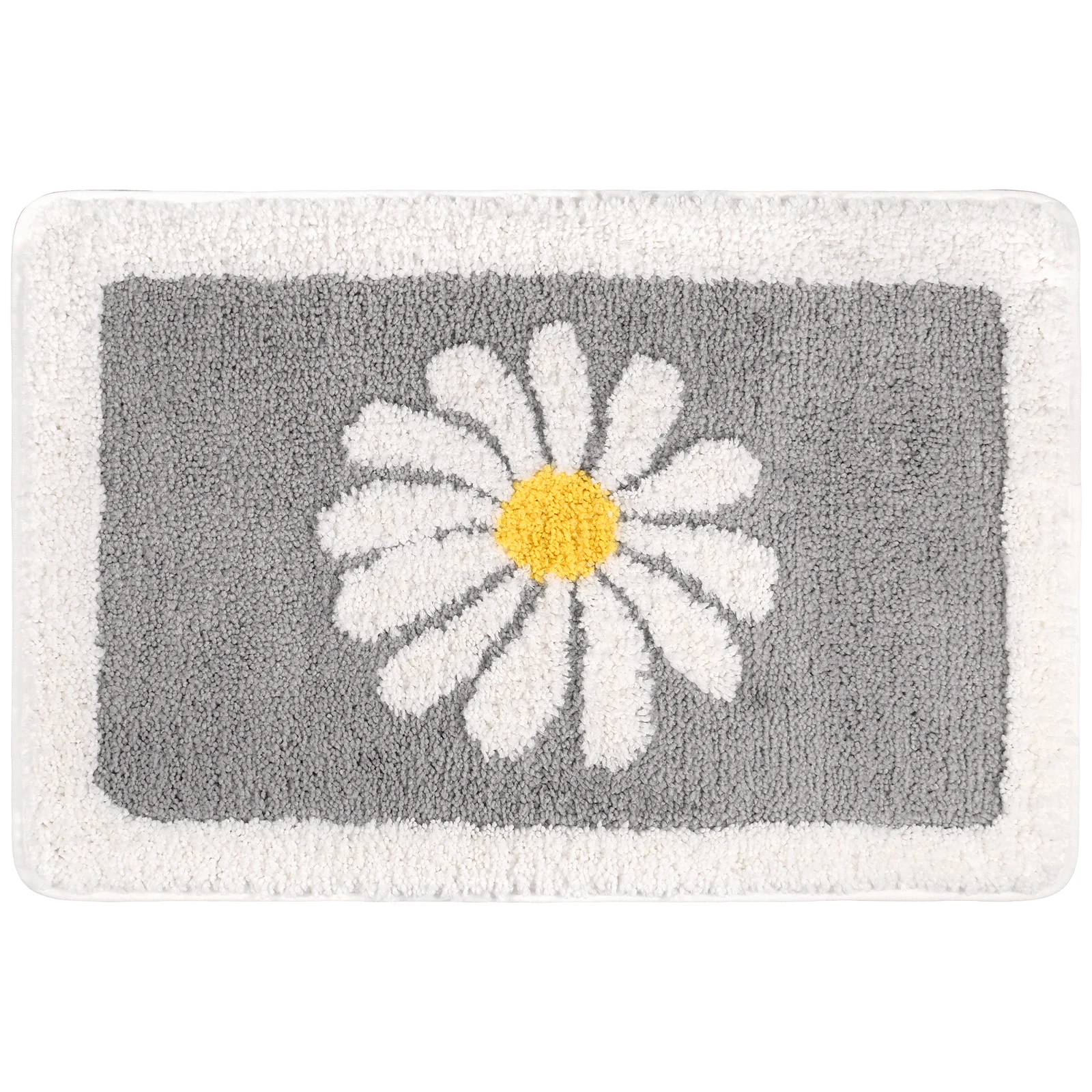 Bathroom Rug Mat Soft Bath Mats Non-Slip Bathtub Mat Ultra Water Absorbent Bathroom Mats Plush Microfiber Doormat Cute Daisy