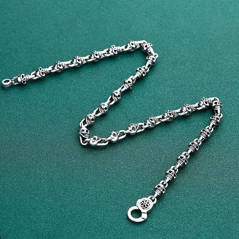 Женские винтажные готические Чокеры с черепом из стерлингового серебра пробы, ожерелья для женщин, аксессуары для ювелирных изделий