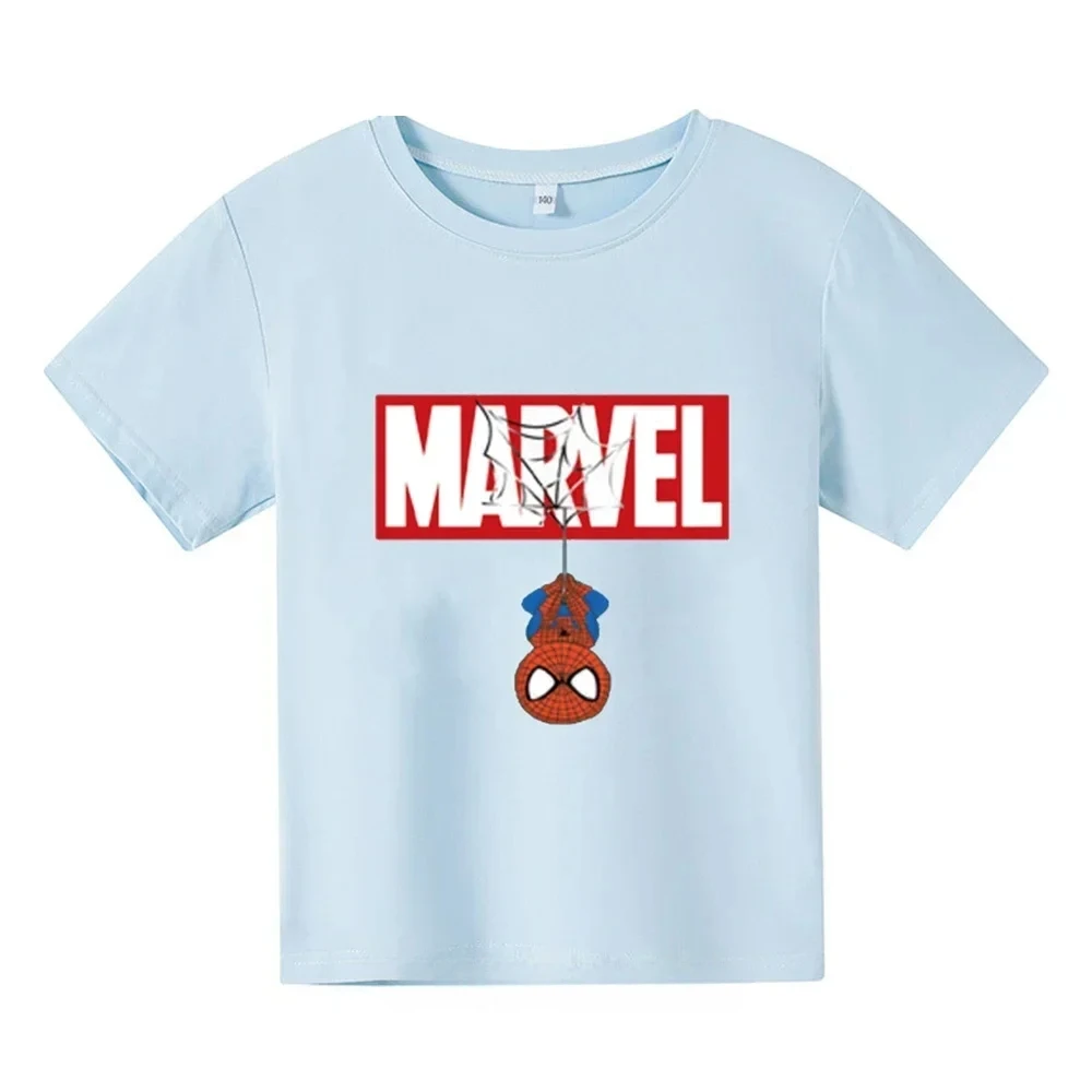 Spiderman Cartoon Boys and Girls 3-14 Year Old Children's Printed T-shirt Children's Summer Super Cool Short Sleeved T-shirt Top